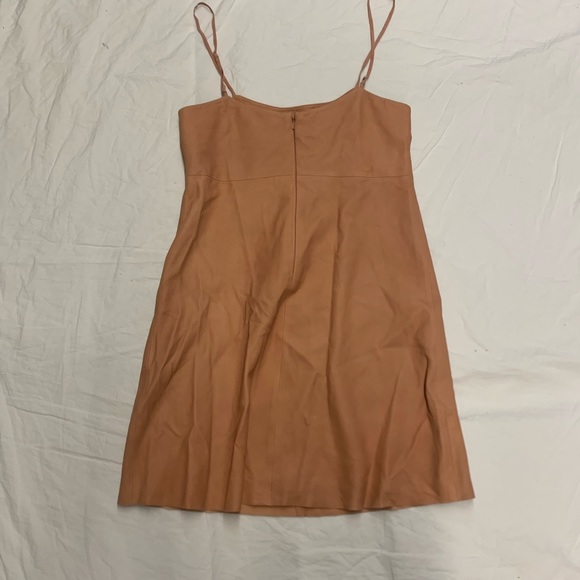 NEW Free People blush pink Soft Leather Square neck spaghetti strap solid - Picture 7 of 13